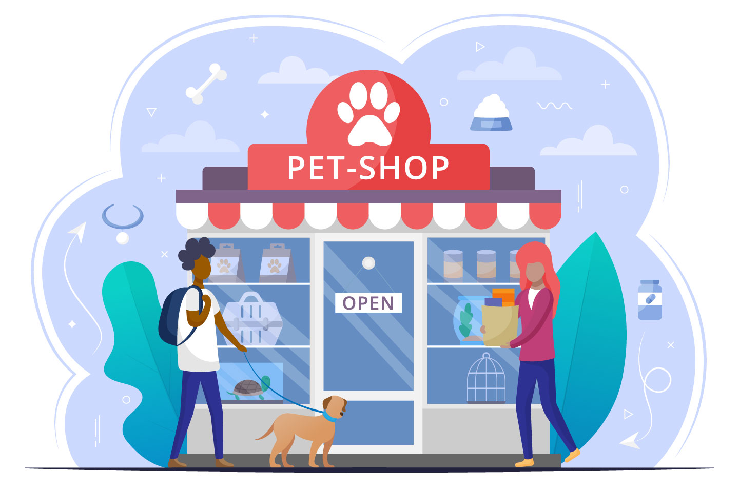 Vector Cartoon Style Illustration Pet Shop Stock Vector (Royalty Free)  1035967087