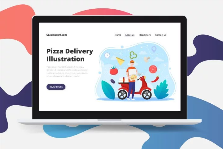 Pizza Delivery Free Flat Illustration