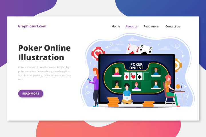 Poker Online Vector Free Illustration
