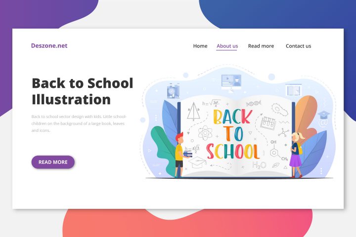 Back to School Vector Design with Kids