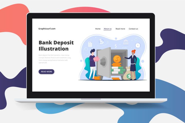 Bank Deposit Free Flat Illustration