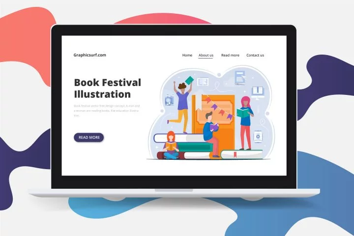 Book Festival Vector Free Design Concept