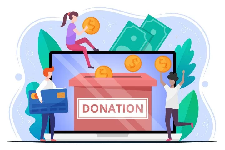 Donation Money Vector Flat Illustration