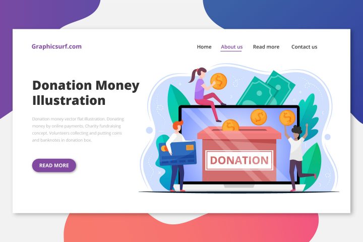 Donation Money Vector Flat Illustration