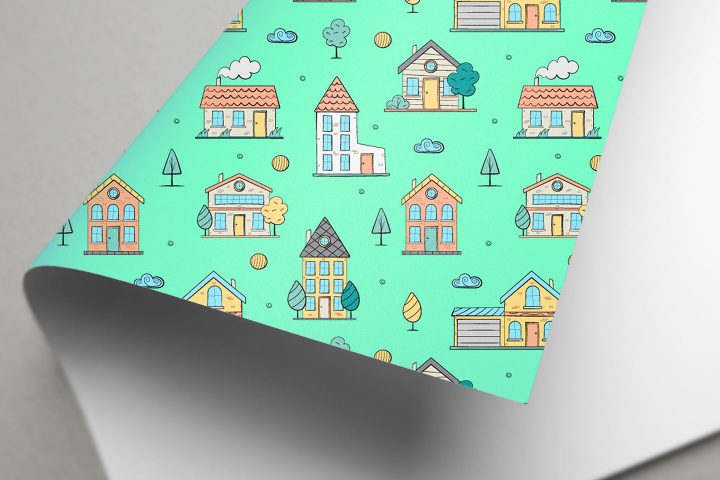 Doodle Houses Vector Seamless Pattern
