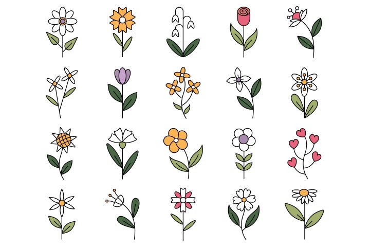 Flowers Vector Free Icon Set