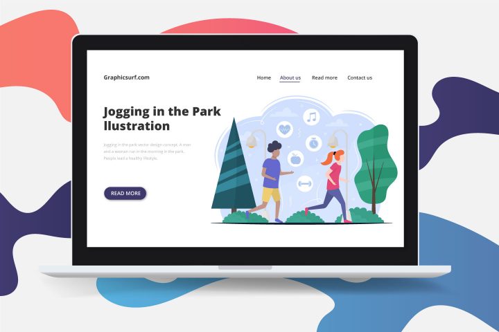 Jogging in the Park Vector Design Concept