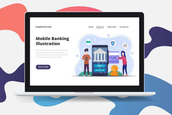 Mobile Banking Vector Free Illustration