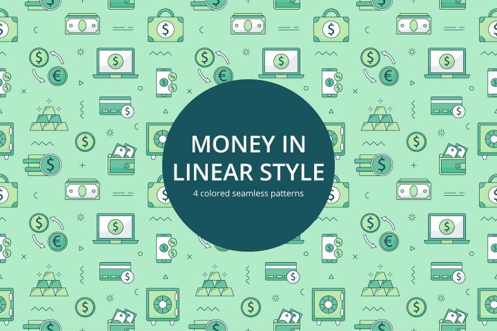 Money Free Seamless Pattern in Linear Style