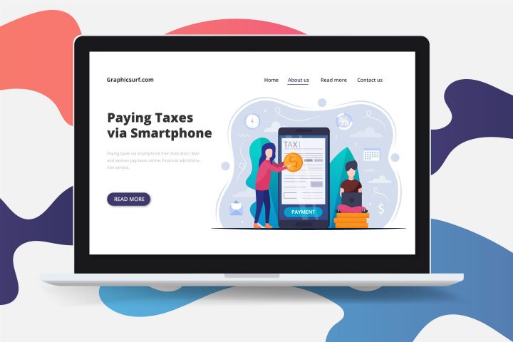 Paying Taxes via Smartphone Free Illustration