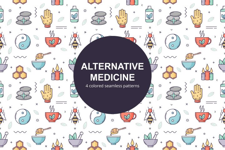 Alternative Medicine Vector Seamless Pattern