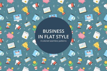 Business Seamless Pattern in Flat Style