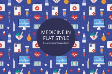Medical Free Seamless Pattern in Flat Style