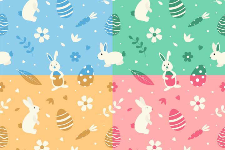 Easter Rabbit Free Vector Seamless Pattern
