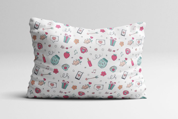 Valentine’s Day Vector Seamless Pattern in Doodle Style