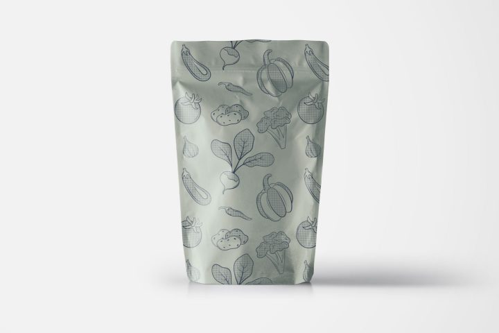 Vegetables Vector Free Pattern in Monochrome Style