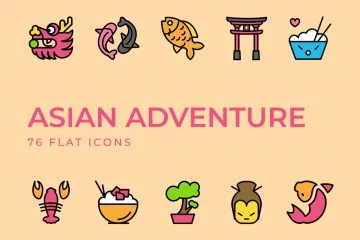 Asian Adventure Icons