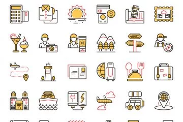 Duotone Travel and Tourism Icons