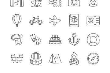 Travel Doodle Icons Set