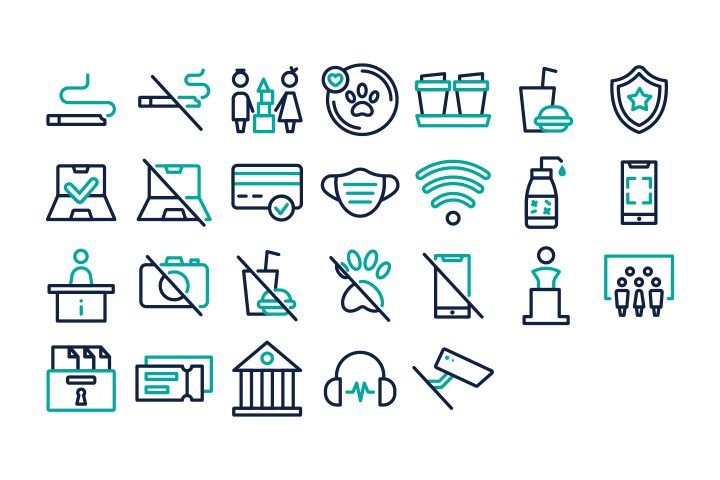 54 Wayfinding Museum Free Vector Linear Icons